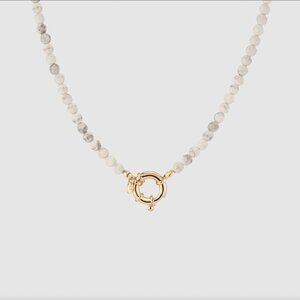 Aurate Vibrant Aura White Howlite Beaded Necklace With Rose Gold Clasp $268+tax